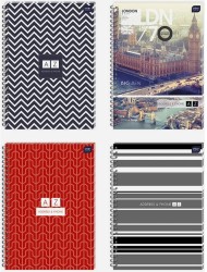 Skorowidz w twardej oprawie Interdruk A4 na spirali - różne wzory