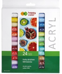 Komplet farb akrylowych Happy Color 12ml - 24 kolory