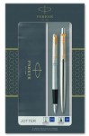 Zestaw PARKER Duo Jotter pióro wieczne plus długopis - srebrna oprawa ze złotym wykończeniem