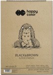 Szkicownik czarno-brązowy (zeszyt) Happy Color A4 - na spirali górnej