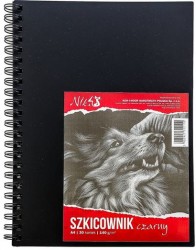 Szkicownik czarny (zeszyt) KOH-I-NOOR A4 - na spirali bocznej