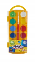Farby akwarelowe ASTRA 12 kolorów (średnie pastylki - 23,5 mm)
