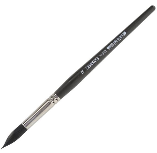 pędzel renesans syntetyczny okrągły imitacja szarej wiewiórki 7401R rozmiar 12.JPG