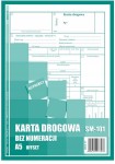 Druk 707 Karta drogowa bez numeracji SM-101 (samochód osobowy) A5