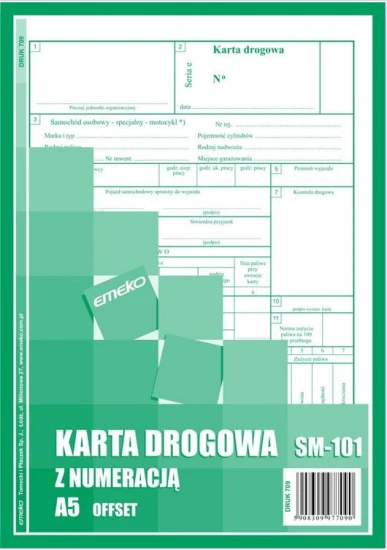 emeko karta drogowa 101 z numeracją a5 aksa.JPG