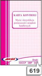 Druk 619 Karta kontroli - mycie i dezynfekcja pomieszczeń handlowych A5