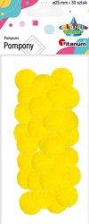 Pompony poliestrowe Craft-Fun Series ∅25mm 30 sztuk - żółte