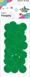Pompony poliestrowe Craft-Fun Series ∅25mm 30 sztuk - zielone