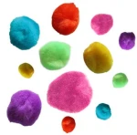 pompony poliestrowe średnica rozmiary 68 sztuk mix kolorów neonowych f.JPG