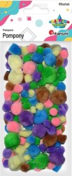 Pompony poliestrowe Craft-Fun Series różne wielkości - 68 sztuk - mix kolorów