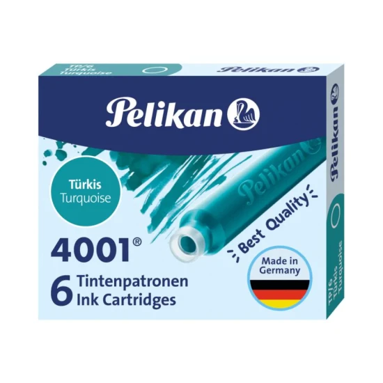 naboje do pióra pelikan krótkie turkusowe.webp