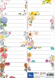 Naklejki na zeszyty / książki Tetis Kwiaty 42 x 76 mm - 9 sztuk