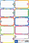 Naklejki na zeszyty / książki Tetis Kolorowe ramki 42 x 76 mm - 9 sztuk