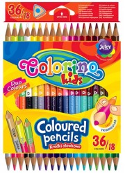 Kredki ołówkowe dwustronne COLORINO Kids - 18+18 kolorów (36 kolorów/18 sztuk)