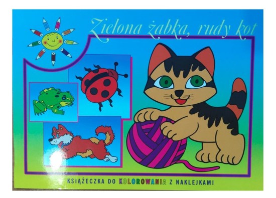 kolorowanka soleil zielona żabka rudy kot.JPG