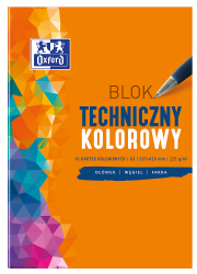 Blok techniczny A3 225g OXFORD - kolorowy - 10 arkuszy