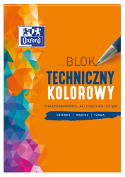 Blok techniczny A4 225g OXFORD - kolorowy - 10 arkuszy