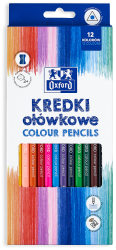 Kredki ołówkowe trójkątne z temperówką OXFORD - 12 kolorów