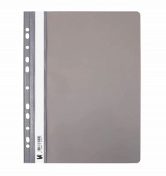 Skoroszyt oczkowy sztywny A4 PCV szary - opakowanie 10 sztuk