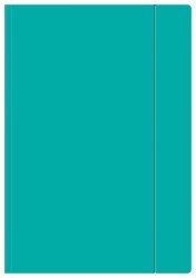 Teczka skrzydłowa z gumką Interdruk A4 - fluo turkusowa