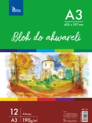 Blok do akwareli Tetis A3 190g 12 arkuszy