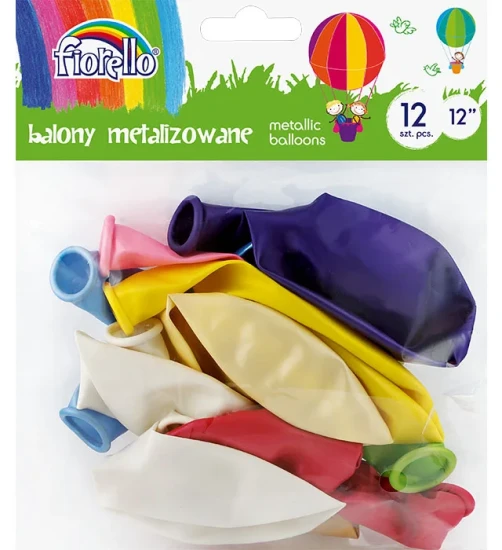 balony fiorello mix kolorów metaliczne 12 sztuk rozmiar 12''.webp