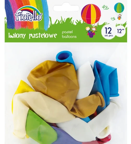 balony fiorello mix kolorów pastelowych 12 sztuk rozmiar 12''.webp