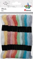 Mulina / włóczka Titanum Craft-Fun Series - zestaw 12 pastelowych kolorów