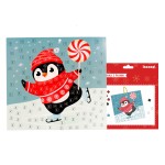 Zestaw kreatywny - mozaika z pianki świąteczna - Pingwin