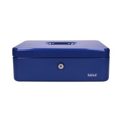 Kasetka metalowa na pieniądze Eagle S 200x148x70 mm - niebieska