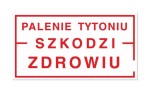 Tabliczka informacyjna 30,5 x 16,5 cm - Palenie tytoniu szkodzi zdrowiu