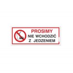 Naklejka informacyjna 21 x 8 cm - Prosimy nie wchodzić z jedzeniem