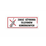 Naklejka informacyjna 21 x 8 cm - Zakaz używania telefonów komórkowych