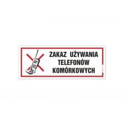 Naklejka informacyjna 21 x 8 cm - Zakaz używania telefonów komórkowych