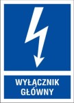 Znak elektryczny informacyjny - format Q2 74 x 105 mm - Wyłącznik główny