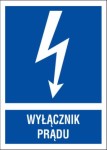 Znak elektryczny informacyjny - format Q2 74 x 105 mm - Wyłącznik prądu