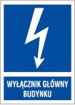 Znak elektryczny informacyjny - format Q1 52 x 74 mm - Wyłącznik główny budynku