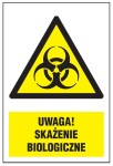 Tabliczka / Znak ostrzegawczy 30 x 20 cm - ostrzeżenie przed skażeniem mikrobiologicznym