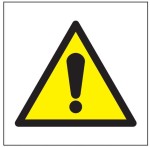Naklejka / Znak ostrzegawczy 21,5 x 21,5 cm - ogólny znak ostrzegawczy