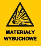 Naklejka / Znak ostrzegawczy 27,5 x 21,5 cm - Materiały wybuchowe