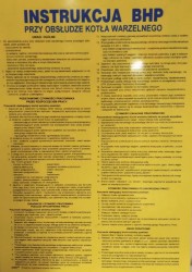 Tablica informacyjna 46 x 33 cm - Instrukcja BHP przy obsłudze kotła warzelnego