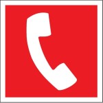 Naklejka / Znak ochrony PPOŻ 20 x 20 cm - Telefon do użycia w stanie zagrożenia