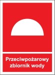 Naklejka / Znak ochrony PPOŻ 15 x 20,5 cm - Przeciwpożarowy zbiornik wody