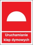 Tabliczka / Znak ochrony PPOŻ 20 x 30 cm - Uruchamianie klap dymowych