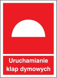 Tabliczka / Znak ochrony PPOŻ 20 x 30 cm - Uruchamianie klap dymowych