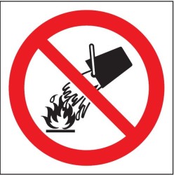 Tabliczka / Znak ochrony PPOŻ 20 x 20 cm - Zakaz gaszenia wodą