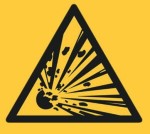 Tabliczka / Znak ostrzegawczy 25 x 25 cm LUB 22 x 28 cm - Materiały wybuchowe