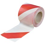 Taśma ostrzegawcza / odgrodzeniowa biało-czerwona jednostronna 75 mm x 100 mb
