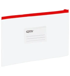 Teczka / koperta plastikowa Grand z suwakiem A5 - czerwony suwak