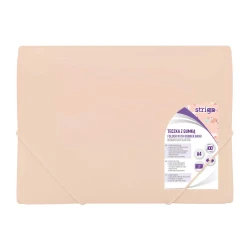 Teczka skrzydłowa PP z gumką Strigo A4 - morelowa (pastelowy róż)